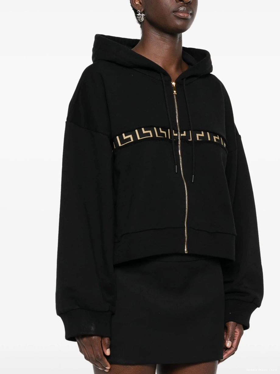 Cheap Versace zip-up Greca-detailing hoodie Women 0823